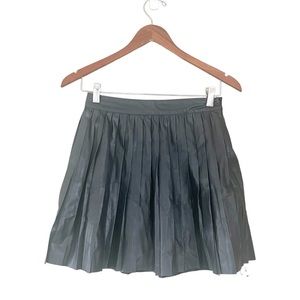 Urban Outfitters Sparkle & Fade Faux Leather Pleated Skater Skirt Black 4